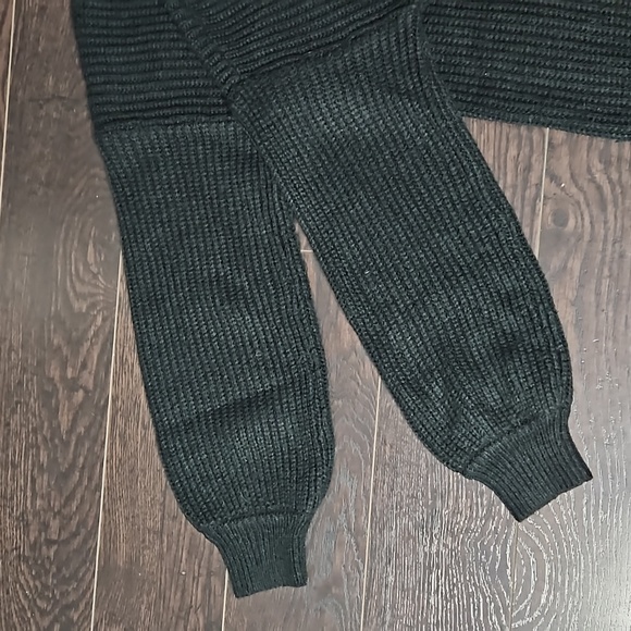 Gap Cozy Blouson Sleeve Ribbed Knit Turtleneck Sweater Dress, BLACK, M/L - Picture 4 of 13